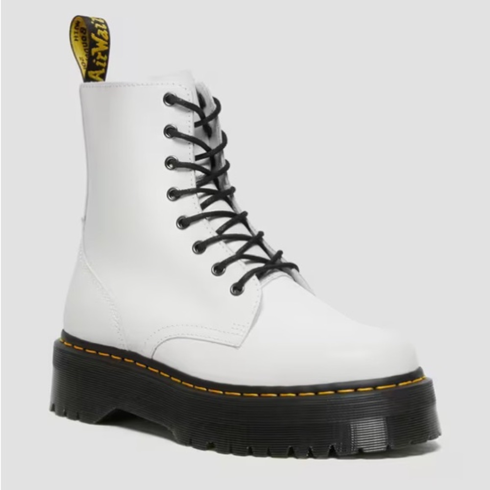 New Dr Martens White JADON BOOT SMOOTH LEATHER PLATFORMS 7
